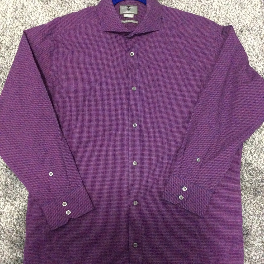 Black Brown 1826 Men's Slim Fit Shirt Size 17 1/2